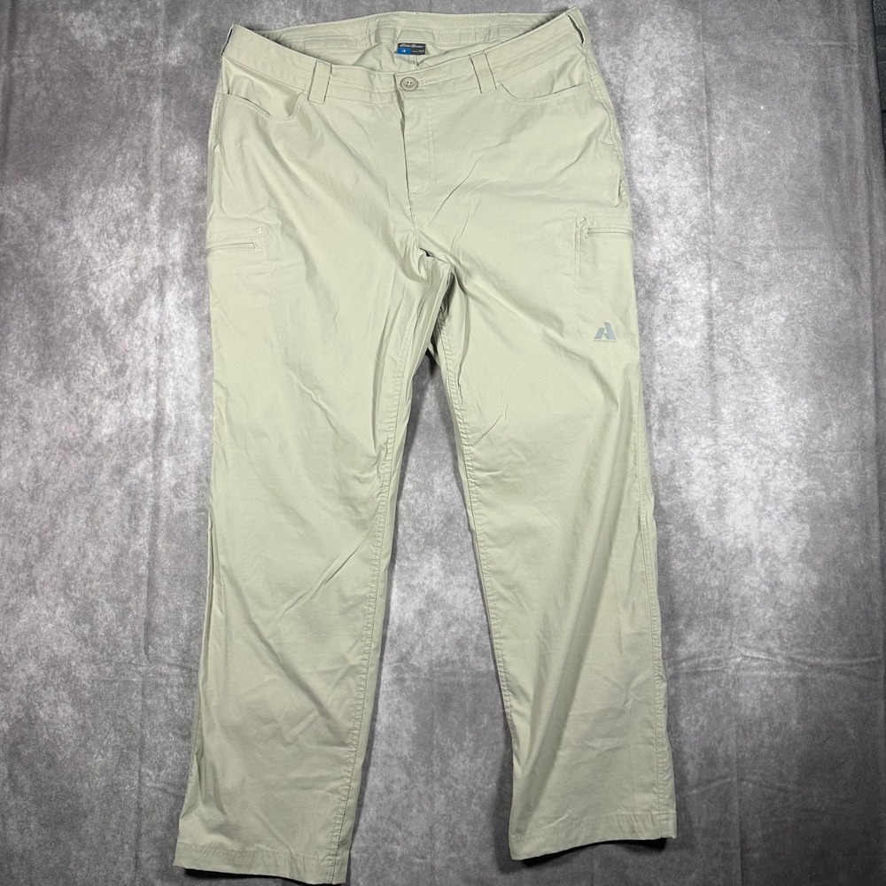 Eddie Bauer First Ascent Womens 18W Tan Hiking Cargo Pants Outdoor Performance